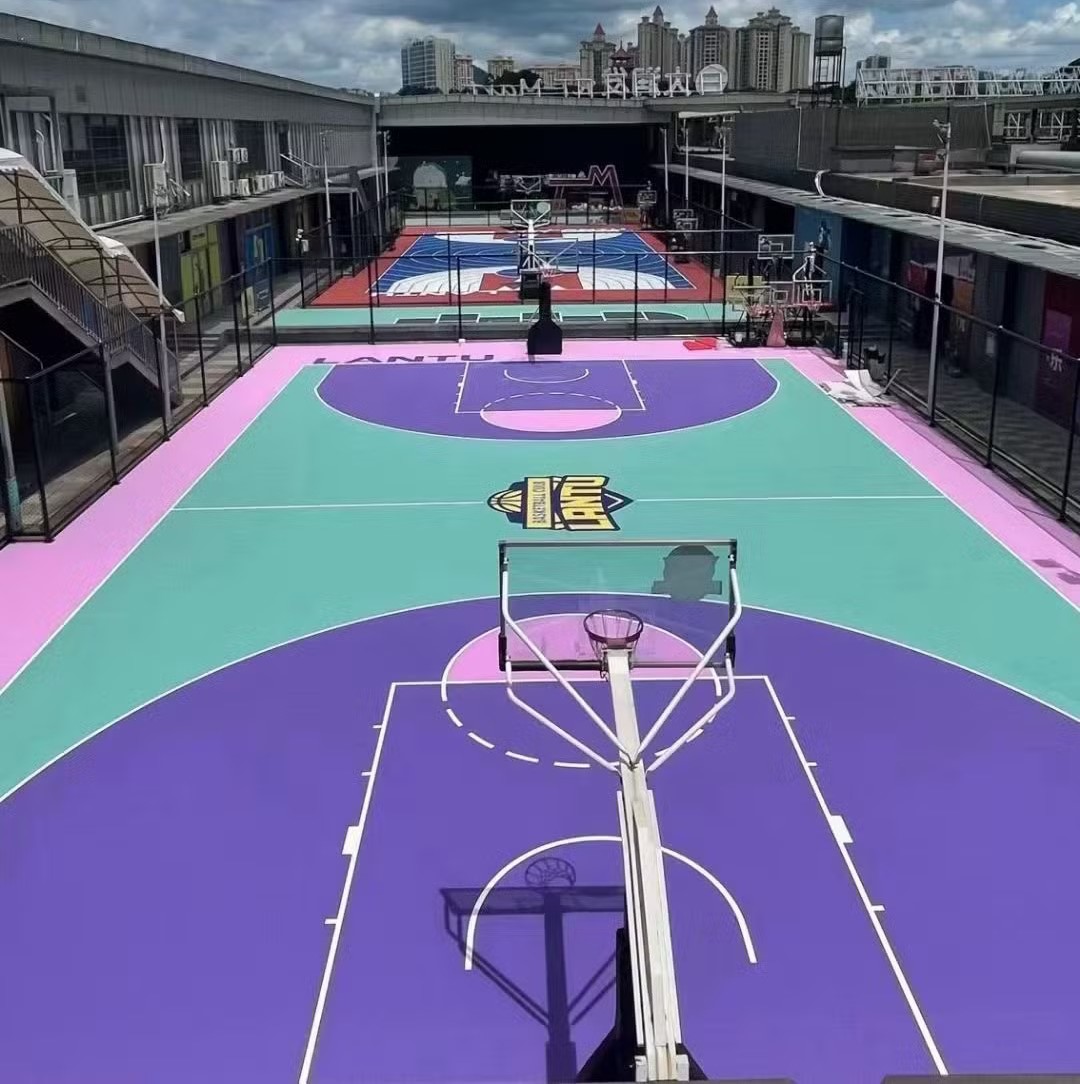 outdoor basketball court surface coating with acrylic paint for sports flooring